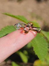 Load image into Gallery viewer, Clear Cross Charm with gold heart