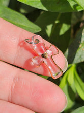 Load image into Gallery viewer, Clear Cross Charm with gold heart