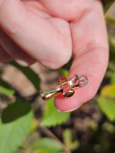 Load image into Gallery viewer, Clear Cross Charm with gold heart