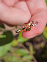 Load image into Gallery viewer, Clear Cross Charm with gold heart