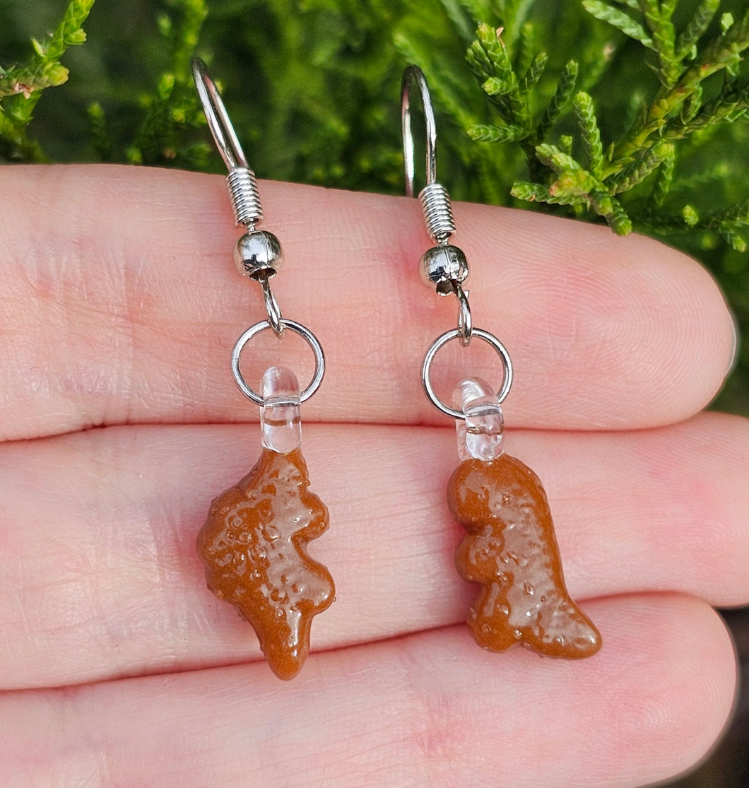 Dino nugget earrings