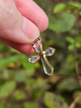 Load image into Gallery viewer, Clear cross pendant with gold heart
