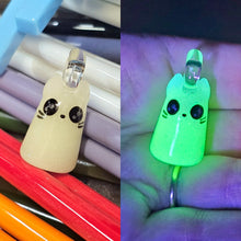 Load image into Gallery viewer, Glow in the dark Ghost Kitty pendant
