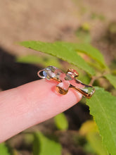 Load image into Gallery viewer, Clear Cross Charm with gold heart
