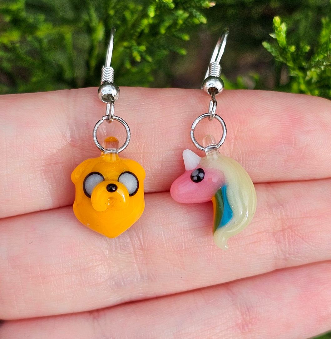 Jake & Ladycorn earrings - made to order
